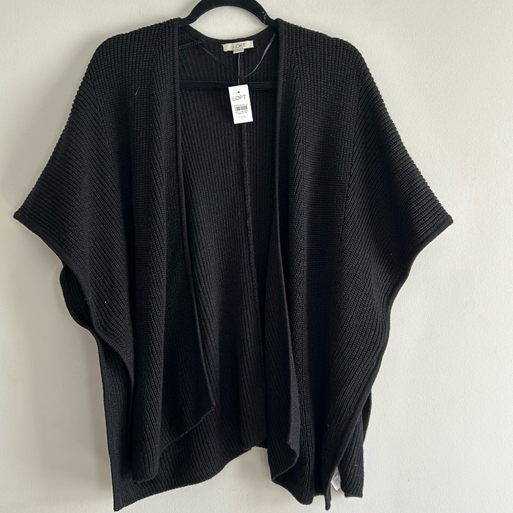 Loft Black Open Front Cardigan XS/S